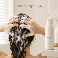 Pertumbuhan Rambut Herbal Memperkuat Akar Rambut Pengontrol Minyak Anti Ketombe Pembersih Kulit Kepala Air Beras Melembabkan Menutrisi 2-in-1