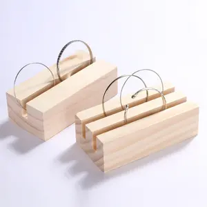 Populaire Grenen Houten Oorbellen Kaartsleuf Ring Sieraden Display Rekwisieten Plank Rek Hout Voor Sieraden Display