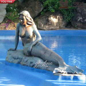 YOUFINE Escultura <span class=keywords><strong>de</strong></span> Sirena <span class=keywords><strong>de</strong></span> Bronce con Tres Delfines, Estatua <span class=keywords><strong>de</strong></span> Ninfas Marinas Fundida a Mano <span class=keywords><strong>de</strong></span> Tamaño Real para Decoración <span class=keywords><strong>de</strong></span> Jardín y Piscina - Product Image 6