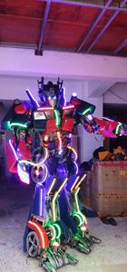 Prezzo basso prezzo a buon mercato abiti Robot alti 2.7 M di buona qualità realistico dimensione umana LED spettacolo notturno Robot Costume - Product Image 5