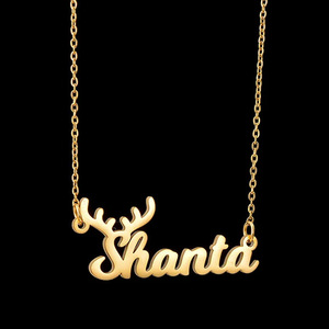 Qiuhan nombre-collar grabado-colgante de textura de acero inoxidable, joyería de regalo de Navidad perfecta para mujeres - Product Image 2