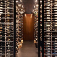 Meubles de présentation de vin en acrylique et acier inoxydable sur mesure, pour sol et plafond, étagère murale pour bar à domicile, salle à manger, salon