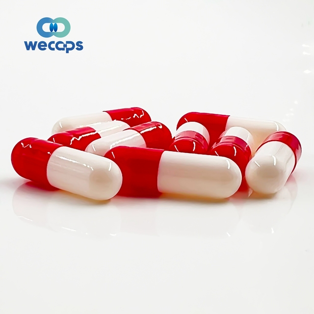 Wecaps Red White Size 0 Empty Gelatin Capsules High Quality Hollow Gelatin Capsule Empty Pill Capsule