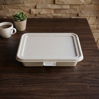 Boîte à lunch jetable en papier écologique à 3 compartiments, biodégradable, en matériaux recyclés, pour emporter, sushis, nourriture pour bébés
