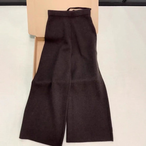 2025 Set di Cardigan con scollo a V marrone lavorato a maglia morbido da <span class=keywords><strong>donna</strong></span> con coulisse pantaloni larghi, abito di fascia alta delicato stile pigro dan-7 - Product Image 5