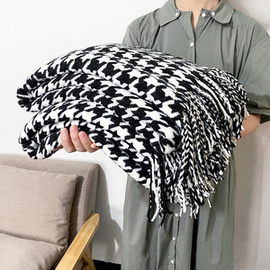 100% Cotton Knitted Throw <strong>Blanket</strong> Patterns Decorative Woven <strong>Blanket</strong> Lightweight and Soft Cozy Geometric <strong>Woolen</strong> Solid 1250g/pc,1 - Product Image 1