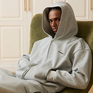 Sweat à capuche <span class=keywords><strong>Bape</strong></span> Chrome Hearts en coton avec logo brodé personnalisé, lourd, surdimensionné, à fermeture éclair, pull d'hiver, streetwear, mode masculine - Product Image 1