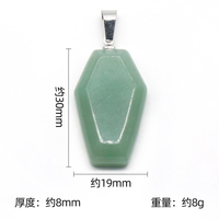 Pendentif en pierres précieuses de cristal de haute qualité, sculpté en forme de cercueil, pour la méditation, l'équilibre, le Feng Shui, bijoux d'Halloween