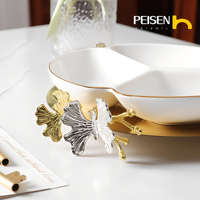 Plateau à biscuits en forme de papillon en céramique à 3 compartiments avec motif personnalisable