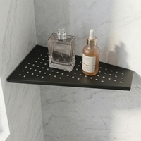 Support de Douche d'Angle Mural Rectangulaire Moderne pour Hôtels, en Acier Inoxydable 304, Épaisseur 1mm, à un Niveau, Anti-Poussière, Capacité 30 lb