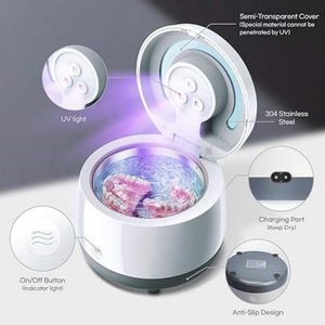 Portable Dental Cleaner Home Use Jewelry False Teeth Aligner Retainer Cleaning Machine UV <b>Denture</b> Pod Ultrasonic Cleaner - Product Image 6