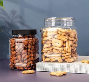Clear Food Grade PET Plastic Square Grip <b>Baby</b> Food Storage Jar with Screw Top Cap BPA Free Eco Friendly Custom Logo 2300ml - Product Image 3