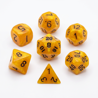 Lot de 7 dés polyédriques bicolores de taille standard, en résine acrylique brillante peinte à la main, pour D&D (Dungeons & Dragons)