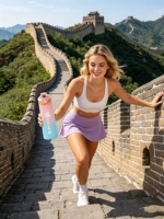 Nouvelle Bouteille d'Eau Anti-Fuite et Anti-Poussière, Design Breveté, avec Capsules Parfumées, Idéale pour les Activités de Plein Air et les Sports de Salto
