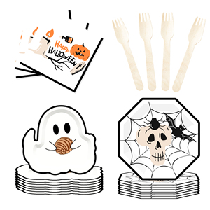 DAMAI Happy Halloween Paper Plates Set Halloween Theme Party Decorations Paper Plates Cups Napkins for Kids Halloween Party - Product Image 4