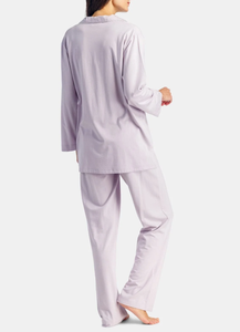 <span class=keywords><strong>Pigiama</strong></span> in Jersey a lunghezza intera da <span class=keywords><strong>donna</strong></span> a 2 pezzi <span class=keywords><strong>con</strong></span> <span class=keywords><strong>bottoni</strong></span> a maniche lunghe sul <span class=keywords><strong>davanti</strong></span> e camicia bordata per pantaloni in vita - Product Image 2