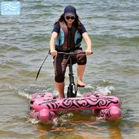 Vélo aquatique ponton plat monoplace avec cadre en aluminium et tapis flottant avant, rapide pour le lac, portable, de Chine Lumark