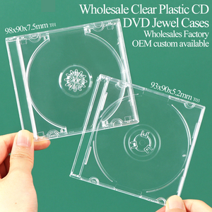 SUNSHINE Vente en gros Étuis transparents pour CD/DVD de 8 cm, mini-étuis colorés pour CD, boîtes minces en plastique pour DVD, étuis de rangement pour films et supports multimédias - Product Image 1