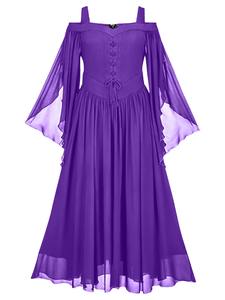 Robe midi d'été Renaissance pour femmes Cottagecore Sleeveless Sweetheart Lace Up Dress - Product Image 4