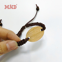 Bracelet Intelligent en Bois RFID pour Contrôle d'Accès, Carte en Bois NFC Recyclé Tressé Ajustable