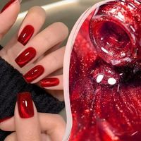 Vernis à Ongles Magnétique Œil de Chat Rubis Rouge, Gel Semi-Permanent Crystal Soak Off UV, Manucure Nail Art