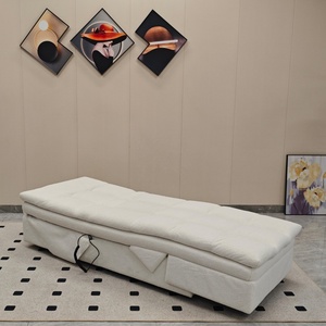 Sofá cama eléctrico inteligente de lujo estilo europeo moderno de lana de cordero retráctil Control remoto ajustable reclinable para apartamento - Product Image 5