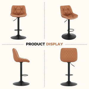 Modern Height Adjustable Swivel <b>Bar</b> <b>Stool</b> Quilted High Density Sponge Breathable Fabric Iron Base Outdoor Kitchen Counter Home - Product Image 3