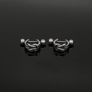 Pendientes con nudo y diseño geométrico de acero de titanio para hombres y mujeres de Yunnique - Product Image 3