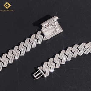 Cadena Cubana de Plata de Ley S925 con Incrustaciones de Moissanita, Estilo Hip Hop, para Hombre y Mujer, Chapada en Rodio, Joyería Fina de Moda - Product Image 2