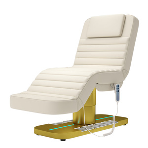 Golden White Electrical Control Silky Adjustable Beauty Massage Bed - Product Image 1