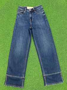 Pantalones vaqueros de mezclilla lavados 2025, pantalones vaqueros rectos con bigotes, pantalones OEM ODM para mujer - Product Image 3