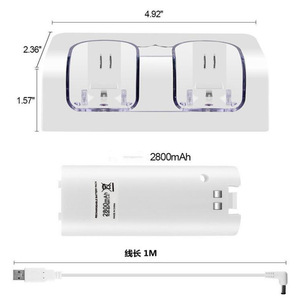 Đối với Nintendo <span class=keywords><strong>Wii</strong></span> 2 trong 1 Trạm Sạc <span class=keywords><strong>Dual</strong></span> Gamepad sạc với sạc pin sạc Dock cho Nintendo <span class=keywords><strong>Wii</strong></span> - Product Image 4