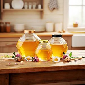 <span class=keywords><strong>Pot</strong></span> en verre hexagonal pour <span class=keywords><strong>miel</strong></span> de 200 ml, 380 ml, 700 ml avec cuillère, <span class=keywords><strong>mini</strong></span> <span class=keywords><strong>pot</strong></span> à <span class=keywords><strong>miel</strong></span> avec <span class=keywords><strong>pot</strong></span> en verre diamant - Product Image 4