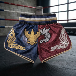 Pantalones Cortos de Boxeo MMA Muay Thai Unisex Personalizables de Primera Calidad, 100% Poliéster, Transpirables, Ligeros, de Secado Rápido, con Logotipo Frontal Regular - Product Image 4