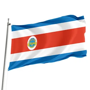 定制印刷户外双面旗帜3*5英尺购买带标志哥斯达黎加旗帜和横幅的大羽毛旗
