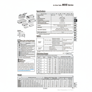 SMC Pneumatics Air Slide <b>Table</b> MXS20-75B - Product Image 1