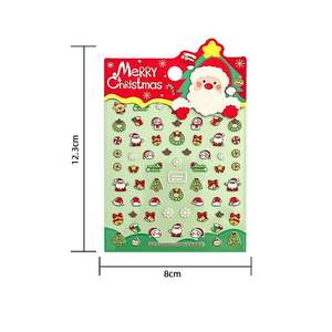 Neue Weihnachten 3D geprägte Stereo-Papier Nagel aufkleber Niedliche Kinder leuchtende Cartoon umwelt freundliche ungiftige Großhandel - Product Image 5