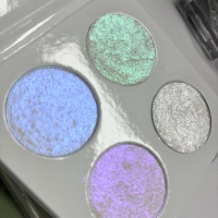 Imprimez votre propre LOGO Ultra lisse holographique duochrome surligneur bronzant poudre pressée visage maquillage miroitant en gros