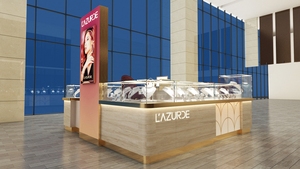 Centro commerciale armadietto di vetro Display di legno gioielli Display chiosco con Mini Spot luci Led - Product Image 4