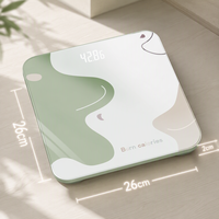 Pèse-personne numérique artistique vert, brûle-calories, verre trempé haute résistance blanc, affichage LED dissimulé, appareil quotidien