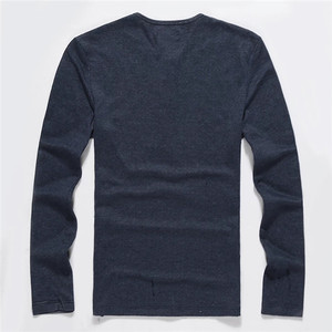 Vendita calda classica maglietta da uomo manica lunga O collo da uomo Plain <span class=keywords><strong>Crop</strong></span> <span class=keywords><strong>Top</strong></span> aderente Pullover di marca taglie forti felpe Casual da uomo - Product Image 4