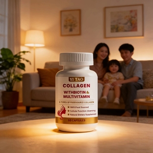 แคปซูลคอลลาเจนเปปไทด์ผสมวิตามินซีและกรดไฮยาลูโรนิก อาหารเสริมเพื่อความงาม บำรุงผิวและเส้นผม บริการ OEM - Product Image 6