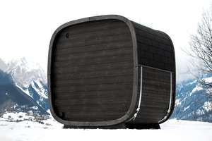 Nuevo Diseño de Sauna Exterior en Forma de Cubo Negro para 4-6 Personas, Sauna Tradicional de Leña con Espejo de Vidrio - Product Image 6