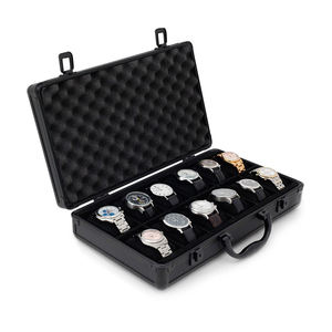 Mousse colorée pour étui de rangement de montre mallette en métal en aluminium pour étui de rangement de montres pour hommes ou dames à 18 fentes - Product Image 2
