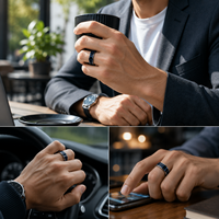 Bague connectée Topo Muslim Smart Ring Zikr Tasbeeh avec compteur, affichage LED, suivi de la santé du cycle menstruel, contrôle à distance, suivi du sommeil et de l'exercice, IP68