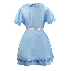 Disfraz de Cosplay de Fala para Niñas Gemelas, Vestido Azul Verde Brillante, Disfraz de Halloween, Disfraces de Películas y Televisión, Vestido de Manga Corta con Cuello de Volantes para Niñas - Product Image 4