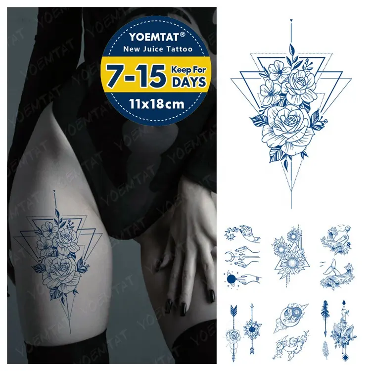 Tatuagem temporária personalizada de design virtual premium, melhor venda