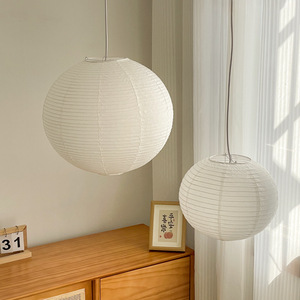 Lampe suspendue <span class=keywords><strong>en</strong></span> <span class=keywords><strong>papier</strong></span> de riz blanc à la vente chaude, style wabi-sabi, lampe suspendue pour chambre à coucher, style <span class=keywords><strong>japonais</strong></span> rétro, salon, restaurant, <span class=keywords><strong>lustre</strong></span> rond - Product Image 4