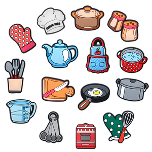 Accesorios de Cocina al por Mayor, Adornos de PVC para Zapatos, Hebillas Decorativas para Utensilios de Cocina, Dijes para Zapatos, Utensilios de Cocina para Niños - Product Image 1