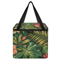 Sac à lunch isotherme personnalisé imprimé avec un motif floral tropical botanique pour le transport des aliments